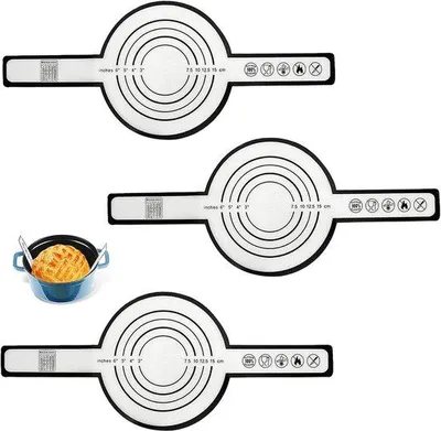 Produktbild von Silikon Backmatten - 3 Stücke - mit langen Griffe - nicht klebrig