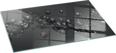 Zdjęcie produktu dla Płyta chroniąca przed iskrami - Szklana podstawa do pieca opalanego drewnem - Podkład kominkowy wykonany ze szkła - 120x60 cm - Ognioodporna podstawa pieca - Żaroodporna płyta ochronna do kominka - Przezroczysta szklana płyta chroniąca podłogę - Abstrakcyjna chmura wykonana z brył
