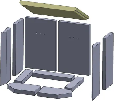 Produktbild von Heizgasumlenkplatte 430x310x30mm (Vermiculite) passend für Thorma**