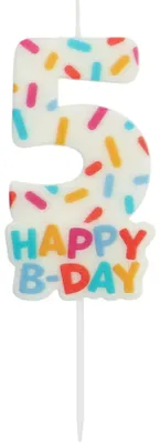 Produktbild von Zahlenkerze Geburtstag "Cozy Sprinkles" 7 cm | Bunt Zahl: 5