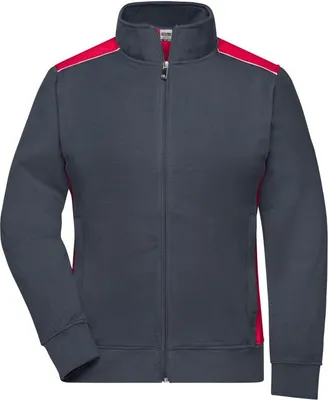 Produktbild von Sweat-Jacke mit Stehkragen und Kontrasteinsätzen carbon/red, Gr. XS