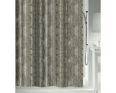 Produktbild von Spirella Anti-Schimmel Duschvorhang - Anti-Bakteriell, waschbar, wasserdicht, Polyester, „Roman Wood“ 180x200cm Braun