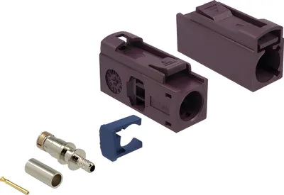 Imagen del producto de Conector hembra FAKRA D de 25 mm (largo) para crimpar