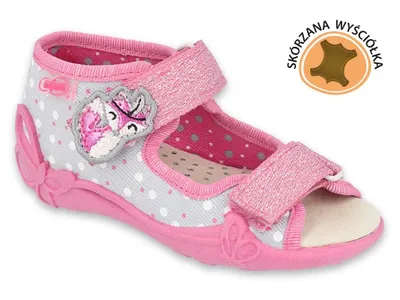 Produktbild von BEFADO Mädchen Hausschuhe Sandalen 342P018 Lederinnesohle, Klettverschluss,  Rosa 23