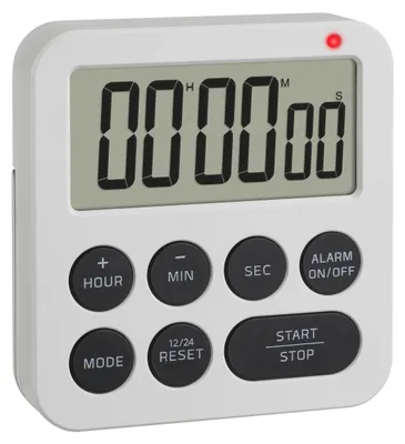 Produktbild von TFA Dostmann Digitaler Timer mit Stoppuhr und Wecker, 38.2051.02, bis 99h/59min/