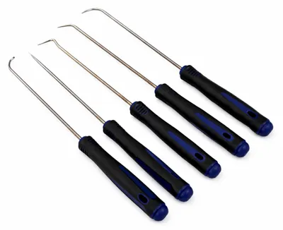 Immagine prodotto di Set 6 attrezzi ganci extra lunghi per rimozione guarnizioni anelli O-ring paraolio kit, set di ganci per guarnizioni O-ring, strumenti rimuovere facilmente tubi, guarnizioni, ganci di prelievo Gebo Tools