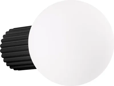 Produktbild von Wandleuchte Bad IP44 Glas Aluminium Schwarz G9 B:12 cm rund Modern blendarm Wandlampe Badezimmer