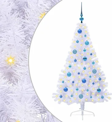 Obrázek produktu pro vidaXL Umělý vánoční stromek bílý 150 cm z PVC a oceli