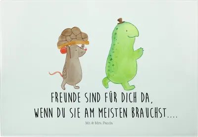 Produktbild von Mr. & Mrs. Panda Schneidebrett Glas Schildkröte Maus - Weiß - Geschenk, jausenbrett, Beste Freundin, Schneideplatte, Schneideunterlage, Freunde, Frühstücksbrett, Hilfe