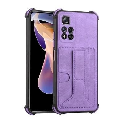 Immagine prodotto di Custodia protettiva per smartphone Xiaomi Redmi Note 11 Pro, cover, bumper, etui con funzione stand, colore: viola