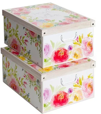 Productafbeelding van Opbergboxen van karton, 50x39x24 cm, met deksel