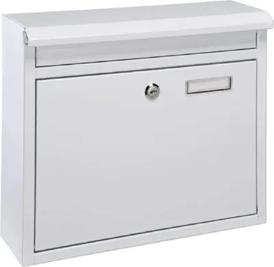 A white mailbox is shown against a white background.