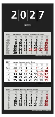 Produktbild von herlitz 3-Monats-Wandkalender 2027