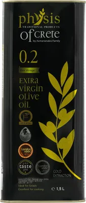 A product shot of an olive oil can.