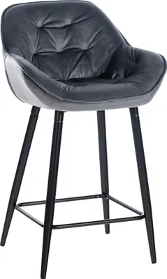 Produktbild von Barhocker HLO-CP261 Samt dunkelgrau