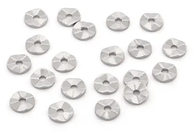 Produktbild von Vintageparts Zwischenperlen gewellt 7 mm aus Edelstahl 304 in Platinfarben...