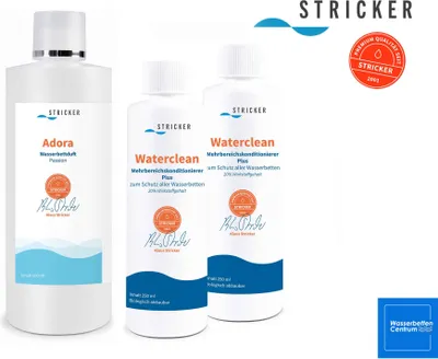 Produktbild von Wasserbetten Pflege - 2x Waterclean Wasserbett Konditionierer - 1x Adora Wasserbettduft Passion