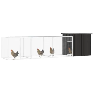 Image de vidaXL Cage à poules Anthracite 400x91x100 cm Acier galvanisé