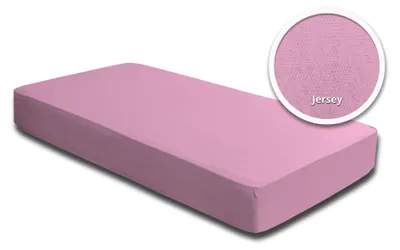 Produktbild von Spannbettlaken Babybett Kinder rosa 60x120 cm - 70x140 cm Jersey Baumwolle