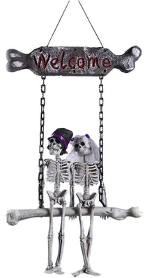 Produktbild von Halloween-Hängedekoration: Skelett, gruseliger Anhänger, Halloween-Partyartikel, unheimliche Brautpaar-Türdekoration