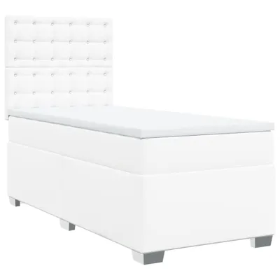 Produktbild von vidaXL Boxspringbett mit Matratze Weiß 90x190 cm Kunstleder