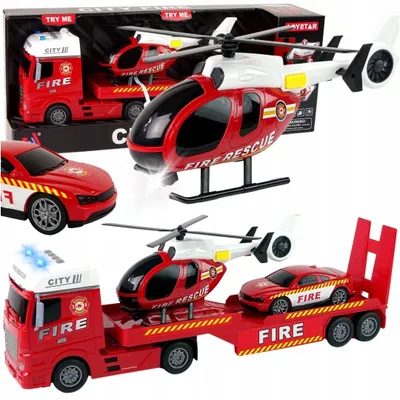 Produktbild von QULKI Feuerwehr-Transporter mit Antrieb, Licht, Sound