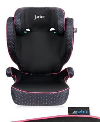 Obrázok produktu pre 2 v 1 detská autosedačka s ISOFIX, norma i-Size ECE R129 pre deti od 100 do 150 cm, výškovo nastaviteľná detská autosedačka, ružová |Basic Plus od PETEX