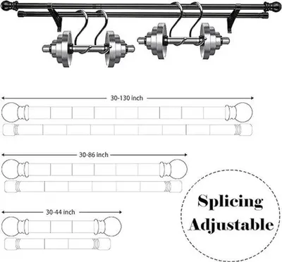 Zdjęcie produktu dla Karnisz łazienkowy, bardzo długi, 76–186 cm, do łazienki i sypialni
