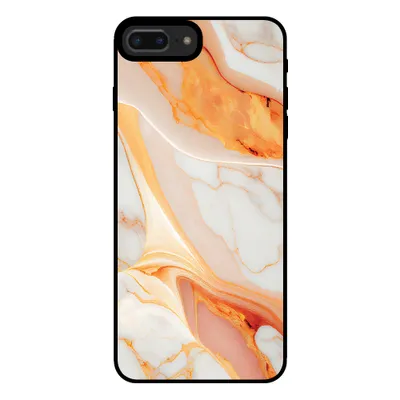 Produktbild von Smartphonica Handyhülle für iPhone 7/8 Plus mit Marmordruck - TPU-Hülle mit Marmordesign - Orange