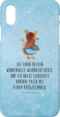 Produktbild von Mr. & Mrs. Panda Iphone 10 Handyhülle Maus Kekse - Eisblau - Geschenk, Backen, Weihnachten, Hülle, Cover, Plätzchen, Handy, X, Winter, Weihnachtsbäckerei