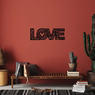 Produktbild von Wallity, Love- SKL2440, Schwarz, Sonstige Wohndekorationen, 70 x 23 cm, 100% Metall (Dicke: 1