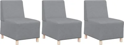 Zdjęcie produktu dla vidaXL Modułowa sofa bez podłokietników, 3 sztuki, jasnoszary, obita tkaniną