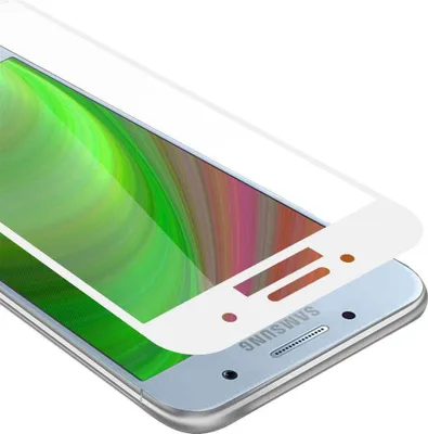 Immagine prodotto di Cadorabo pellicola blindata per Samsung Galaxy A7 2017 pellicola protettiva in vetro protettivo per display temperato a schermo intero bianco
