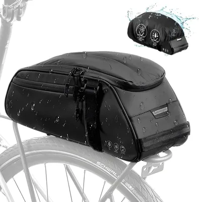 Image de Sacoche de vélo Porte-bagages 8L imperméable réfléchissant Sac à bandoulière avec plusieurs compartiments Protection contre la pluie