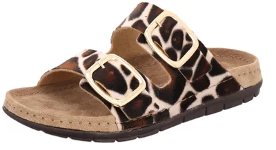 Produktbild von Rohde Damen Pantolette mit zwei Schnallen und Giraffen-Muster Rodigo-D 5897, Größe:41 EU, Farbe:Braun