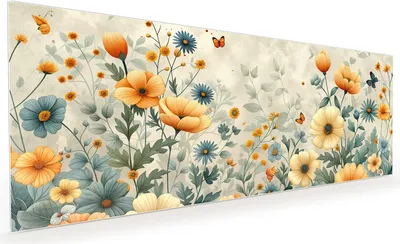 Produktbild von Küchenrückwand Spritzschutz Glas mit Motiv Blumenwiese 40 x 40 cm