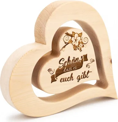 Produktbild von Zirbenherz 20cm Schön, dass es euch gibt
