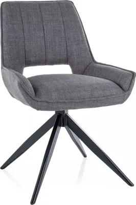 Image de Fauteuil pivotant rembourré YELENA - gris / noir