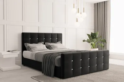 Produktbild von Kaiser Möbel Boxspringbett mit bettkasten und matratze 120 cm x 200 cm, Schlafzimmerbett ROMA Anthrazit + topper H3
