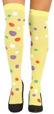 Produktbild von Strümpfe gelb mit Punkten Overknee bunt für Damen