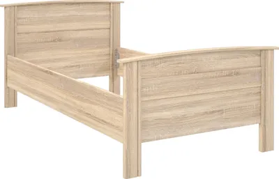 Produktbild von Bettgestell >GLORIA< Seniorenbett in Sonoma Eiche Nachbildung (Innenmaß 100x200cm) - 115,4x88,7x209,7cm (BxHxT)