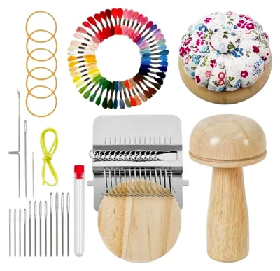Image de Kit de réparation pour travaux de tricot : 14 crochets colorés et un ensemble de fils pour les réparations