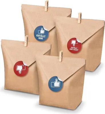 Produktbild von SET "Daumen" (Motiv 38) 24x Geschenktüten + Klammern+ Aufkleber