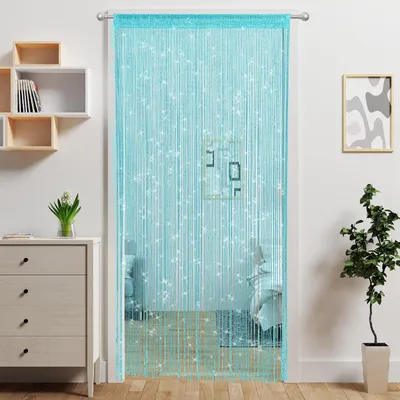Immagine prodotto di Tenda per porta scorrevole, colore blu oceano, altezza 200,7 cm, larghezza 99,1 cm, confezione da 1
