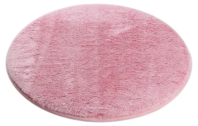 Produktbild von Imitierter Kaninchen-Plüschteppich, einfarbig, runder Fußteppich, flauschig, zottelig, runder Teppich für Wohnzimmer und Sofa
