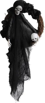 Obrázek produktu pro Halloween Duch Dveře visí Duch Den hororu Party věnec dekorace rekvizity pro strašidelné domy, černá