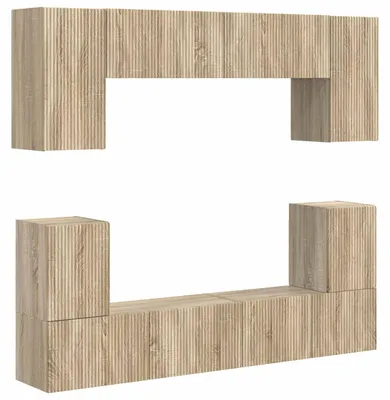 Immagine prodotto di vidaXL Set di mobili TV, 5 pezzi, impiallacciato in legno effetto noce Sonoma