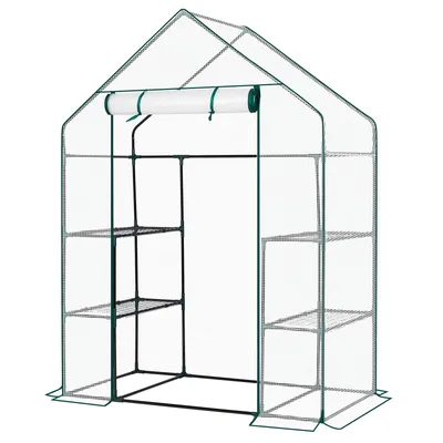Obrázok produktu pre FCH fóliový skleník s PE sieťovinou Skleník 143 x 73 x 195 cm, so 4 policami, biely