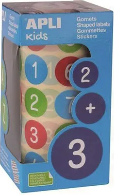 Image de Set d'autocollants Chiffres Jouets éducatifs multicolores Carton