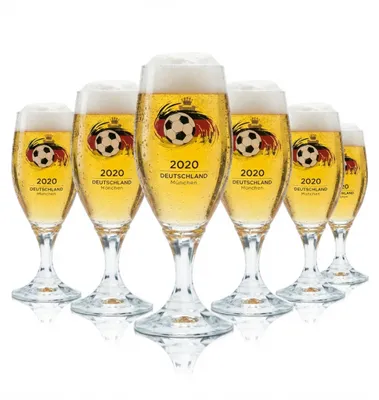 Produktbild von 6x Veltins Glas 0,2l Bier Gläser Tulpe Pokal EM 2020 Deutschland Fußball Euro 24